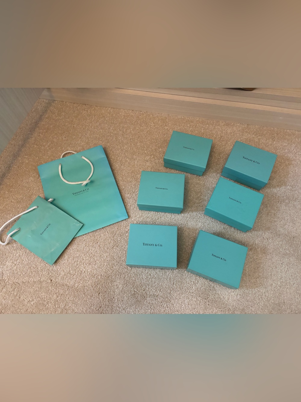 Vintage Tiffany & Co. Gift Bags and Boxes in used condition
